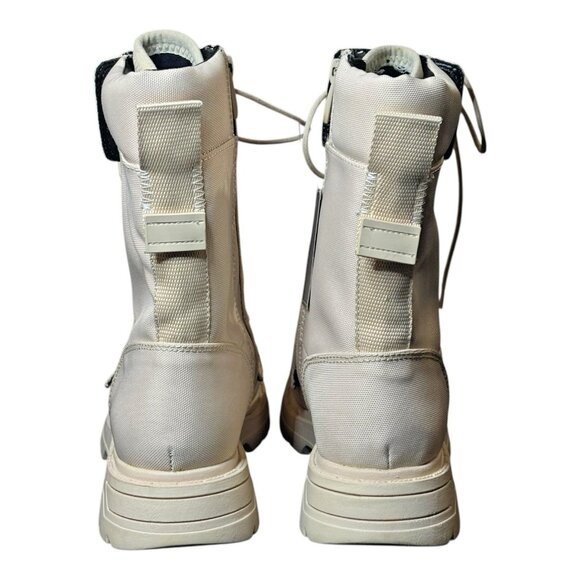 Franco Sarto Off-White / Cream Mid Calf Combat Boots Womens Sz 8 Water Resistant - Picture 5 of 10